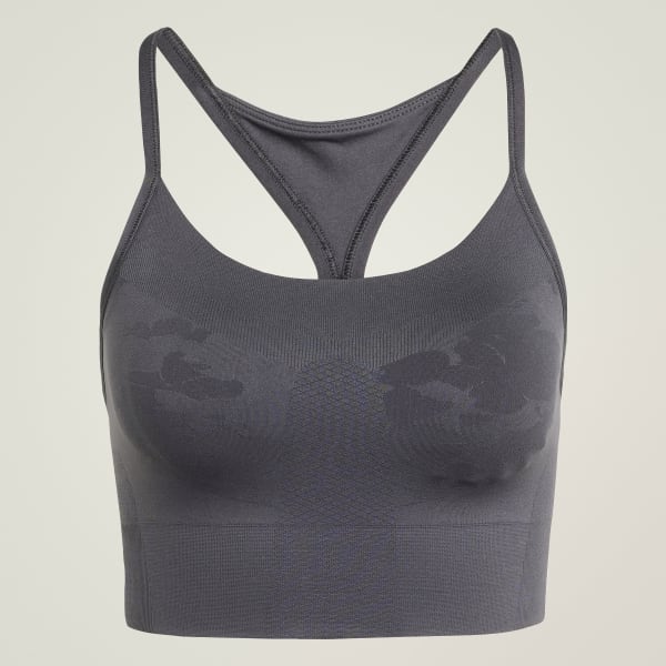 Grey adidas by Stella McCartney TrueStrength Seamless Yoga Bra