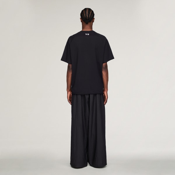 Black Y-3 RAW EDGE 3 STRIPES WIDE Tracksuit Bottoms

