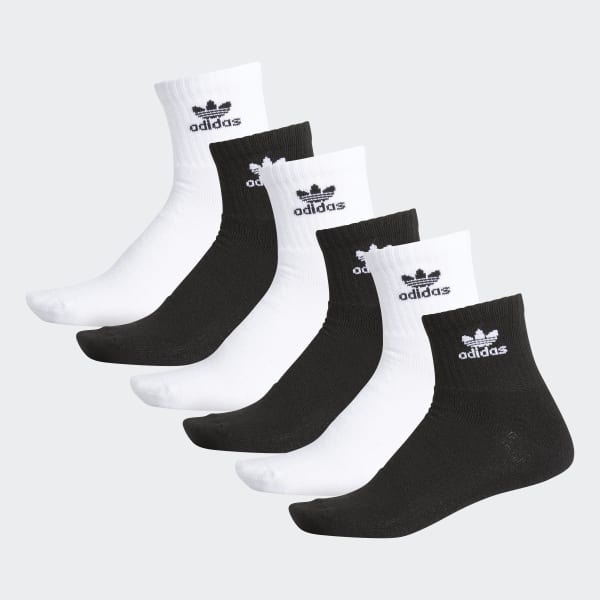 adidas Trefoil Quarter Socks 3 Pairs - Black
