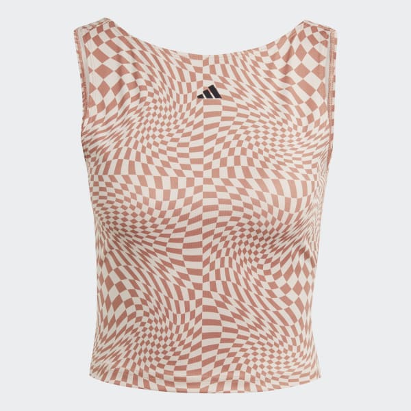 Marron Musculosa Print Clash Yoga