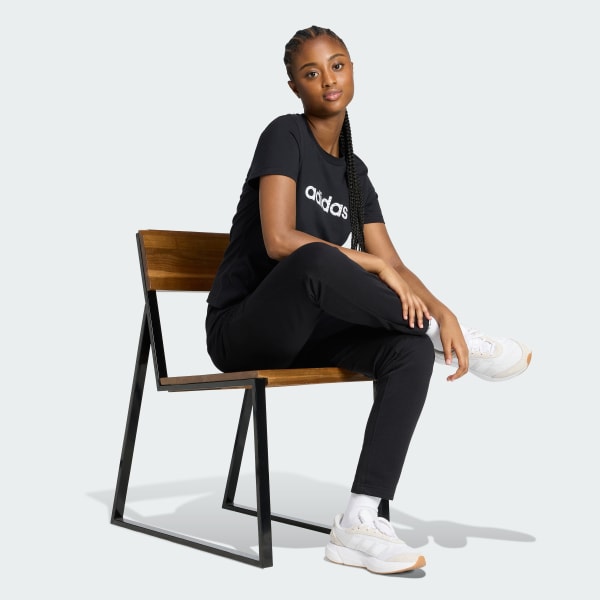 Negro PANTALÓN ESSENTIALS BIG LINEAR DE TELA FLEECE