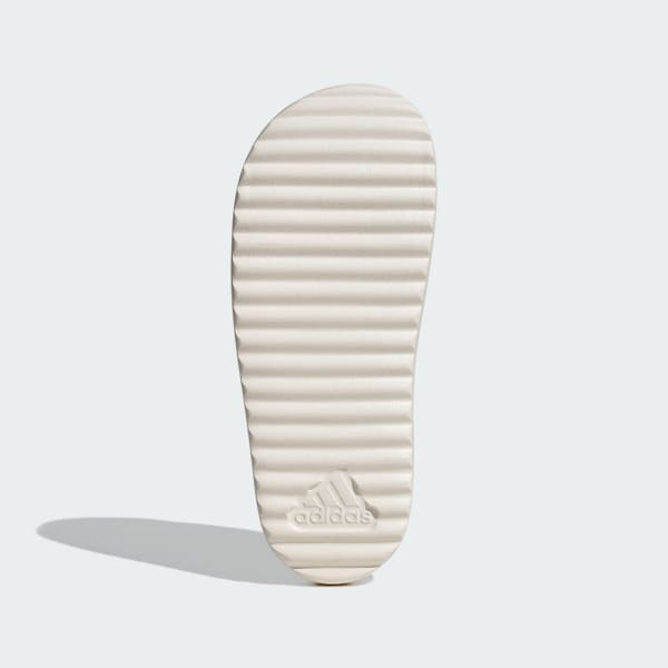 White Adilette Platform Slides