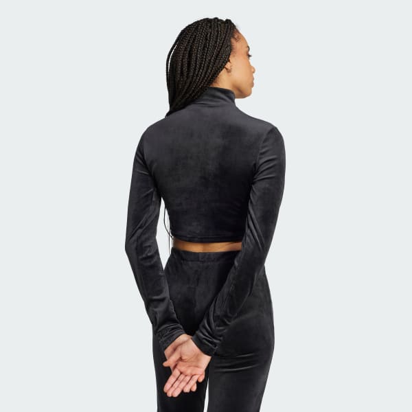 Adidas black crop top long sleeve online