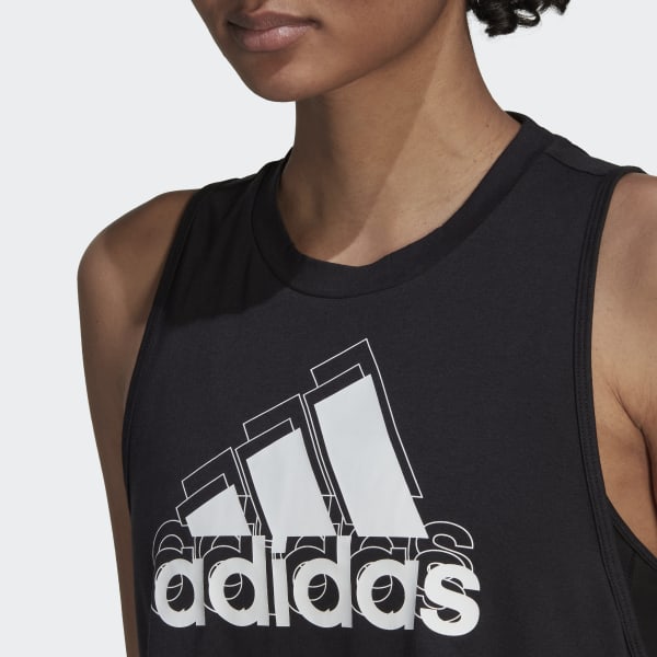 Negro Polera sin Mangas Made for Training Logo Estampada AEROREADY Espalda Deportiva MMX08