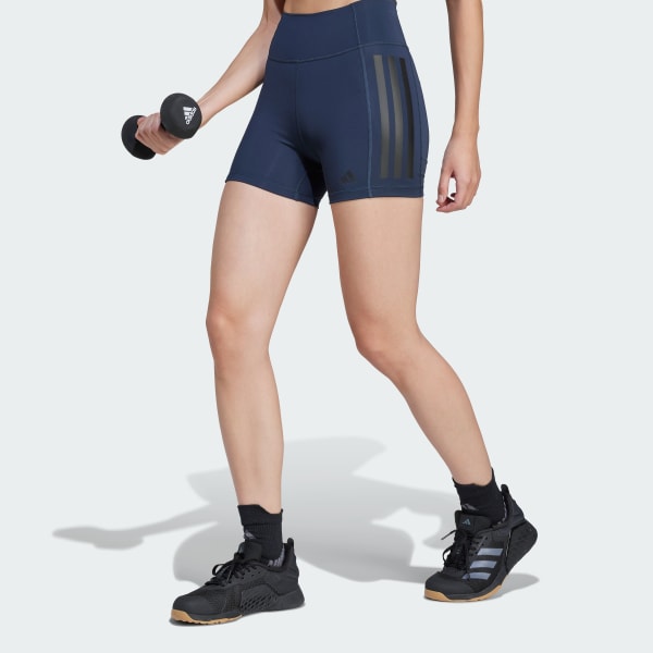 Azul Shorts Legging Optime Três Listras 1/4