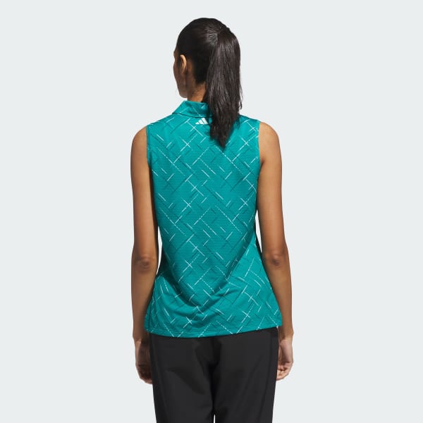 Green Ultimate365 Printed Sleeveless Polo Shirt