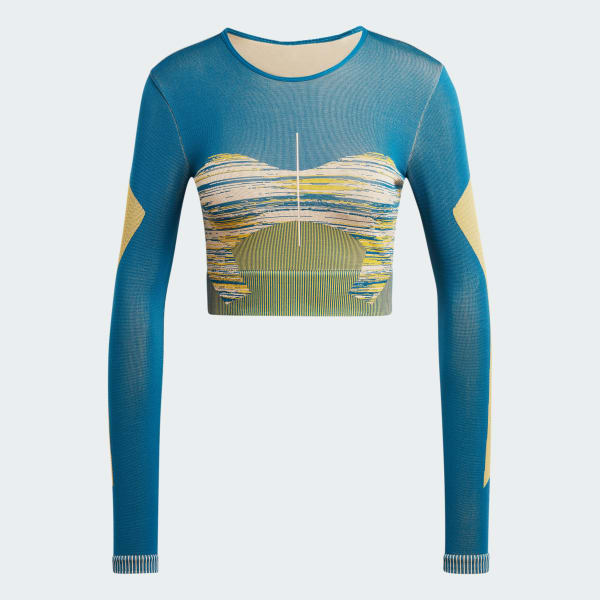 Blue adidas by Stella McCartney TrueStrength Seamless Yoga Long Sleeve Top