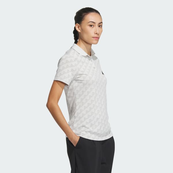 White 히트레디 쇼트 슬리브 자카드 폴로 셔츠