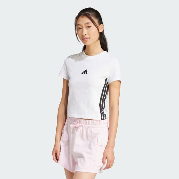 White Essentials 3-Stripes Slim Baby Tee