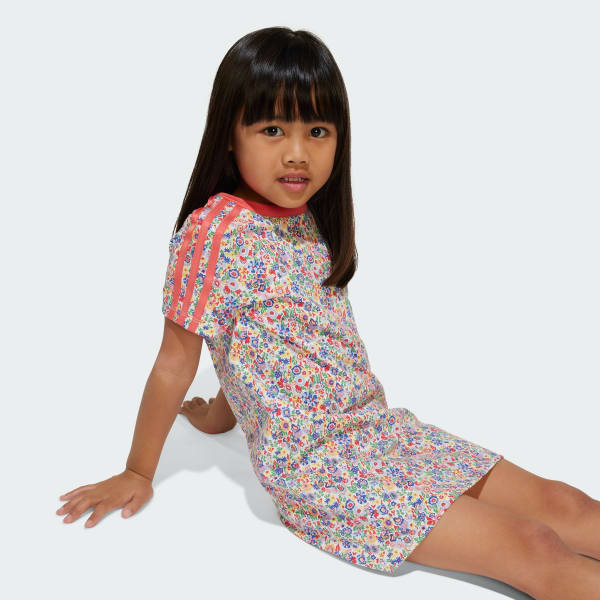 adidas Originals x Liberty London T-shirtjurk Kids wit adidas