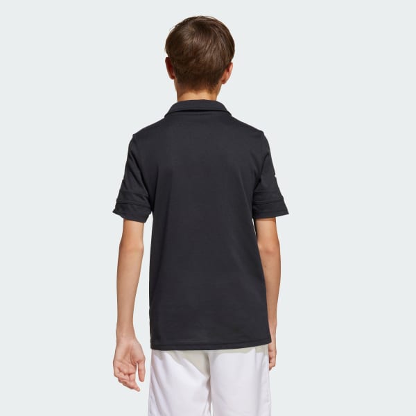 Negro Camiseta Polo Squadra 25 Algodón Niños