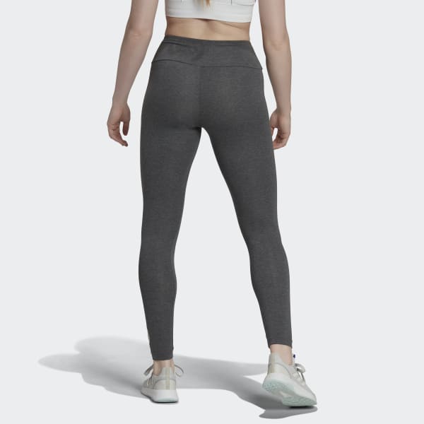 Adidas MEDIUM GREY HEATHER/WHITE Women's Essentials Leggings, US Medium 