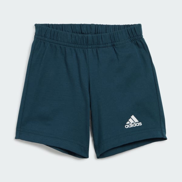 modrá Essentials Organic Cotton Tee and Shorts Set