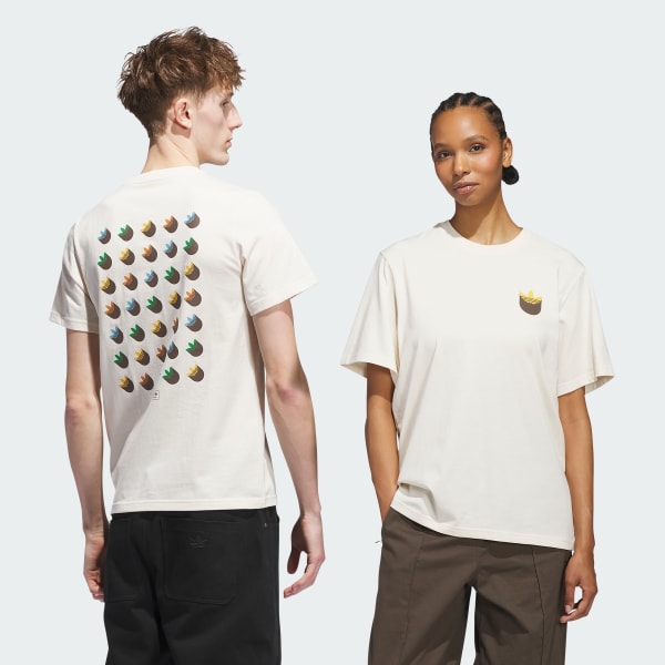 Blanc T-shirt Skateboarding Trefoil Shadow