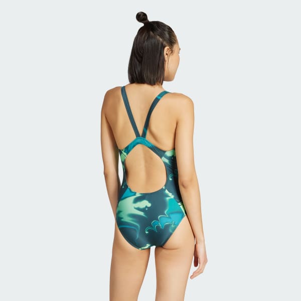Gron Tie-Dyed Graphic V-Back badedragt