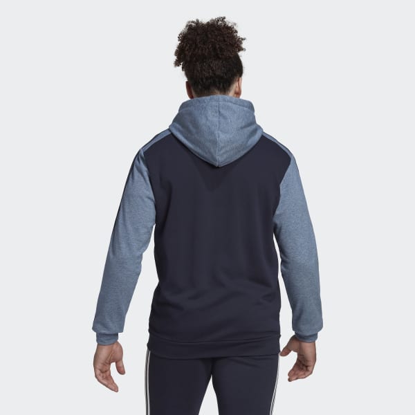 adidas Essentials Mélange French Terry Full-Zip Hoodie - Blue | Men's  Lifestyle | adidas US