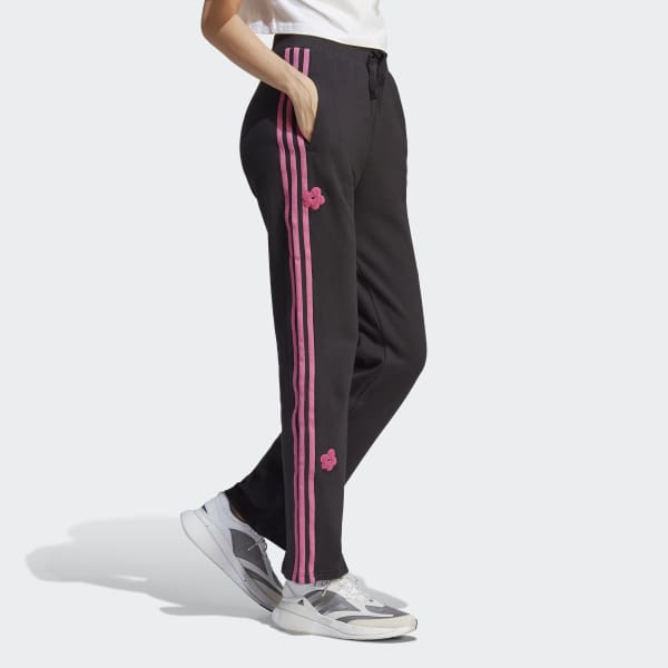 adidas 3-Stripes High Rise Joggers with Chenille Flower Patches - Black |  adidas Canada