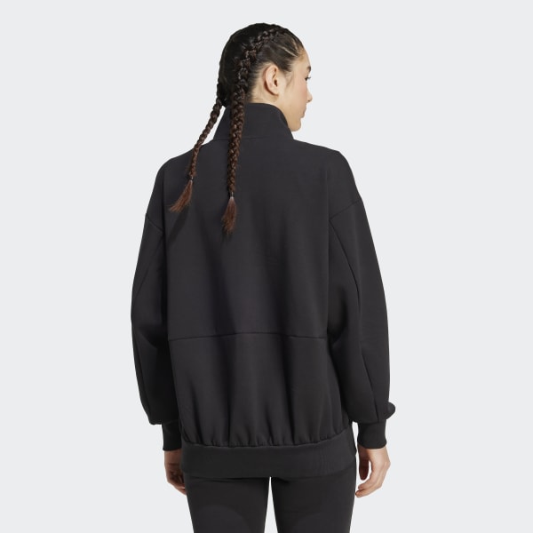 adidas Soft Lux Loose Full-Zip - Black | adidas Singapore