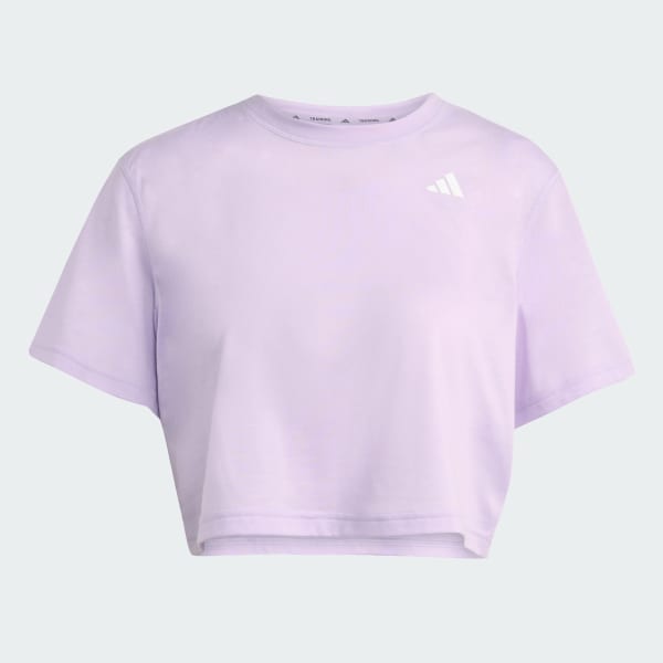 adidas Train Essentials Boxy Workout Tee - Purple | Free