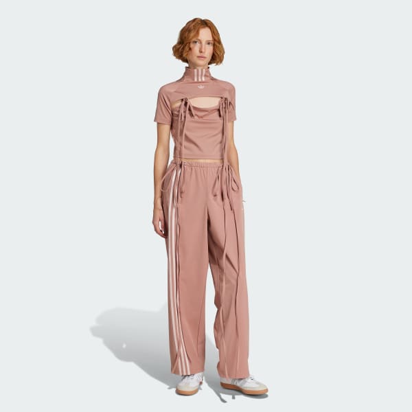 Pink Ribbon Cut Out Crop Top