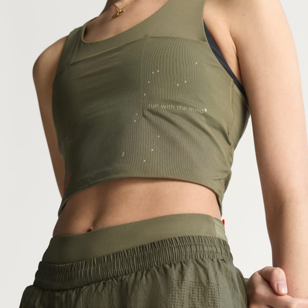 Green Adi365 H.Koumori Running Crop Top