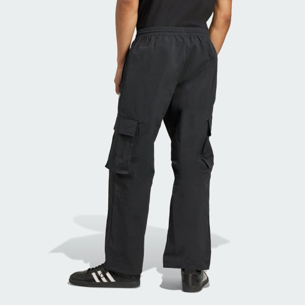 Negro Pantalón Cargo Woven Front Stripes