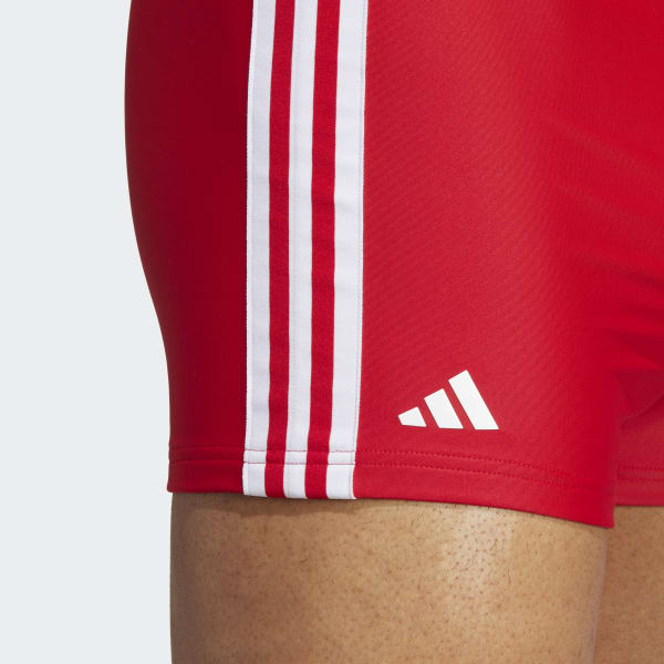 Czerwony Classic 3-Stripes Swim Boxers