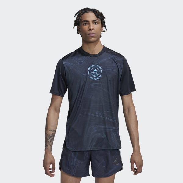 Negro Camiseta Designed for Running for the Oceans VS032