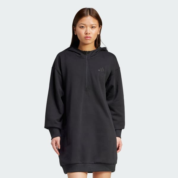 adidas All SZN Fleece Loose Dress - Black | Free Shipping