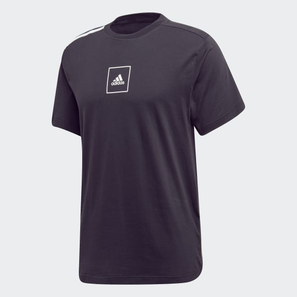 Adidas 3 stripes tee black hot sale