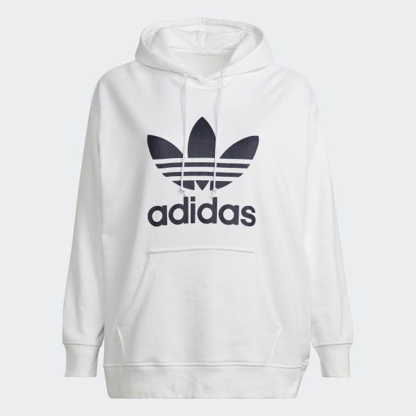 Adidas white hoodie trefoil Clearance