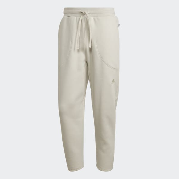 adidas Studio Lounge Fleece Pants - Beige, Women's Yoga