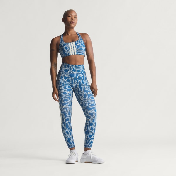 ADIDAS x FARM RIO OPTIME BRA - Blue | Free Shipping with adiClub