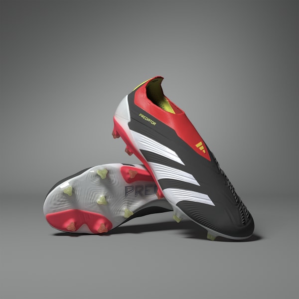 Red laceless football boots online