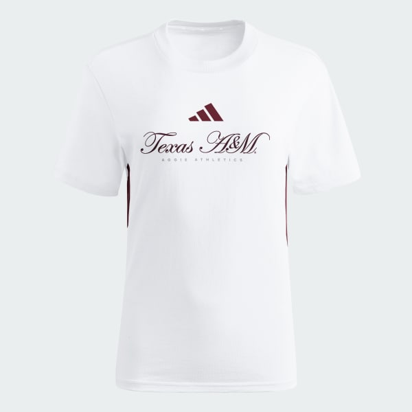 White Texas A&M Essentials 3-Stripes Cotton Tee