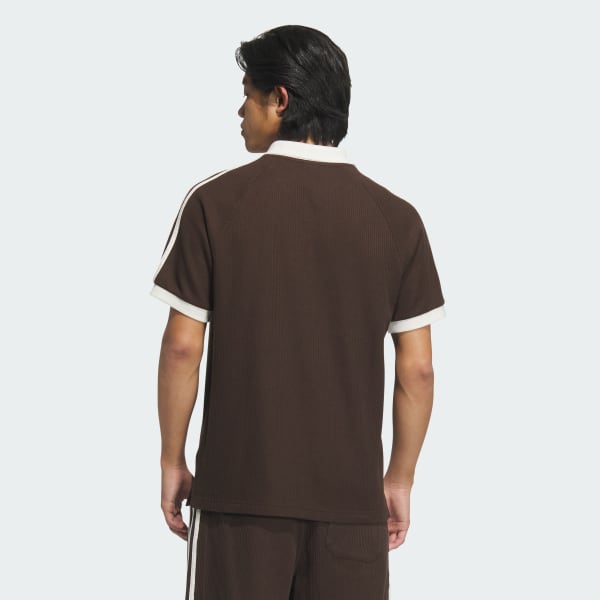 adidas Waffle Short Sleeve Polo Shirt - Brown | adidas Finland