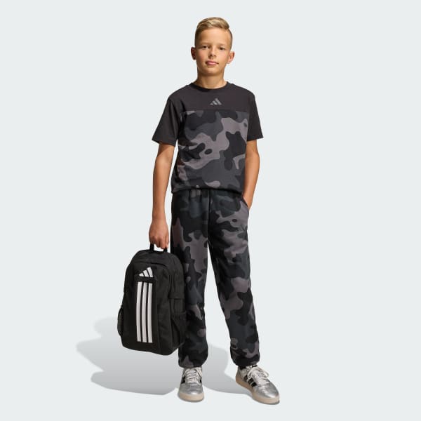 Negro Playera Seasonal Essentials de Algodón con Estampado de Camuflaje para Niños