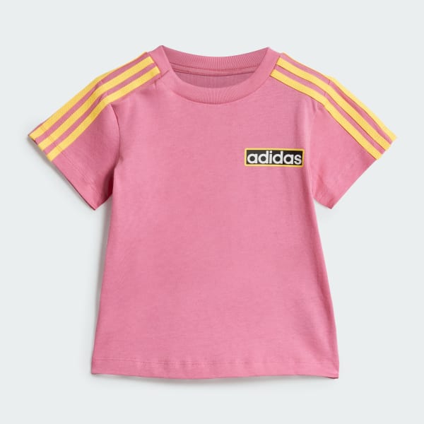 Pink Adibreak Shorts Tee Set Kids