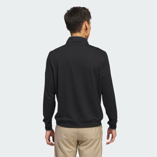 Preto Camisola Leve de Meio-fecho