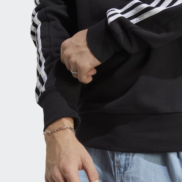 Zwart Essentials French Terry 3-Stripes Sweatshirt