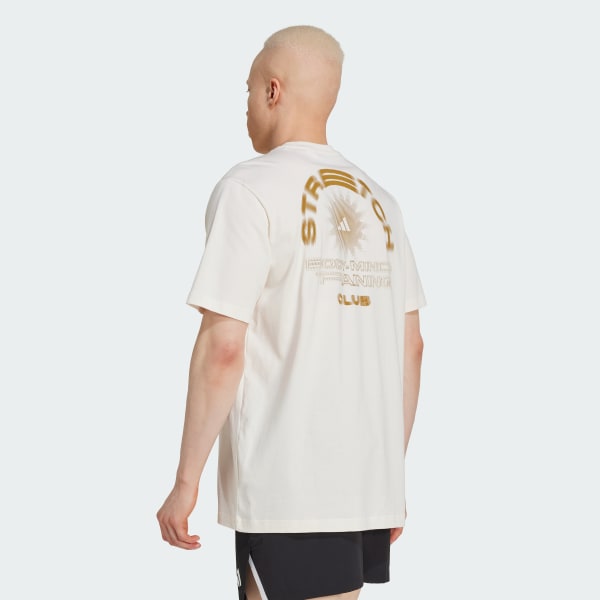 White Training Yoga Body Mind Stretch Graphic Tee