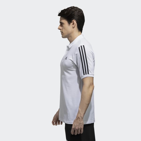 adidas COTTON POLO 3 STRIPES TEE White adidas India