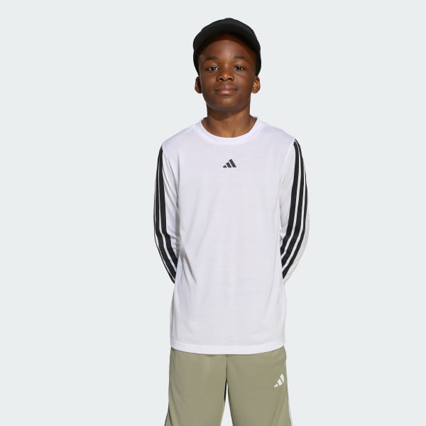 Hvit Train Essentials Longsleeve T-skjorte, barn