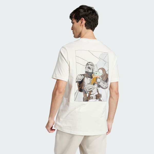 Blanc T-SHIRT GRAPHISME DANS LE DOS ADIDAS STAR WARS THE MANDALORIAN COUPE STANDARD