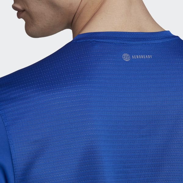 Blue Own the Run AEROREADY Graphics In-Line Running Short Sleeve T-Shirt VC650
