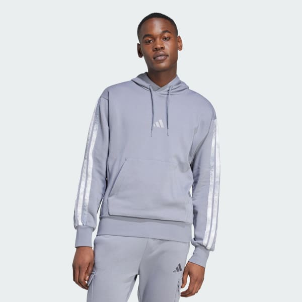 Grey AOP Colourblock Hoodie