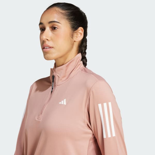 adidas Own the Run Half-Zip Jacket - Pink | Free Shipping