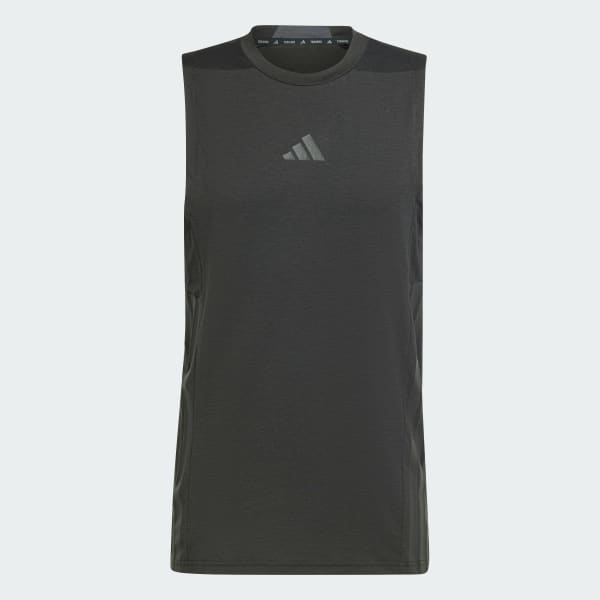 สีดำ เสื้อกล้าม Designed-for-Training 3-Stripes