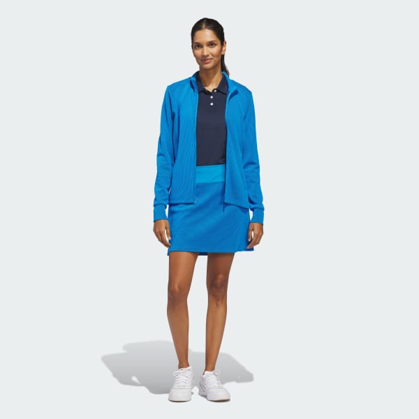 Azul Chamarra Performance Texturizada con Cierre Frontal