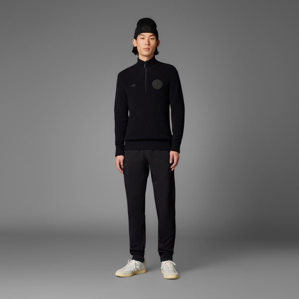 adidas Germany Anniversary Half-Zip Knit Sweatshirt - Black adidas Germany Anniversary Half-Zip Knit Sweatshirt - Black